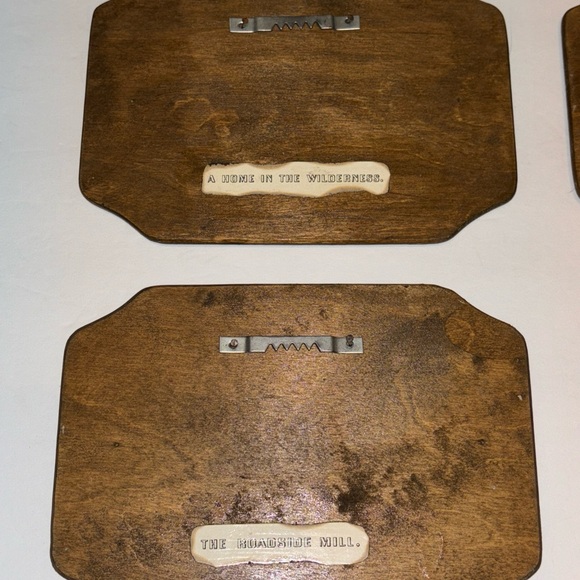 Vintage Currier Ives Prints Decoupage Wooden Plaques w/ Hangers 5"x7" Set Of 4 - Picture 6 of 10